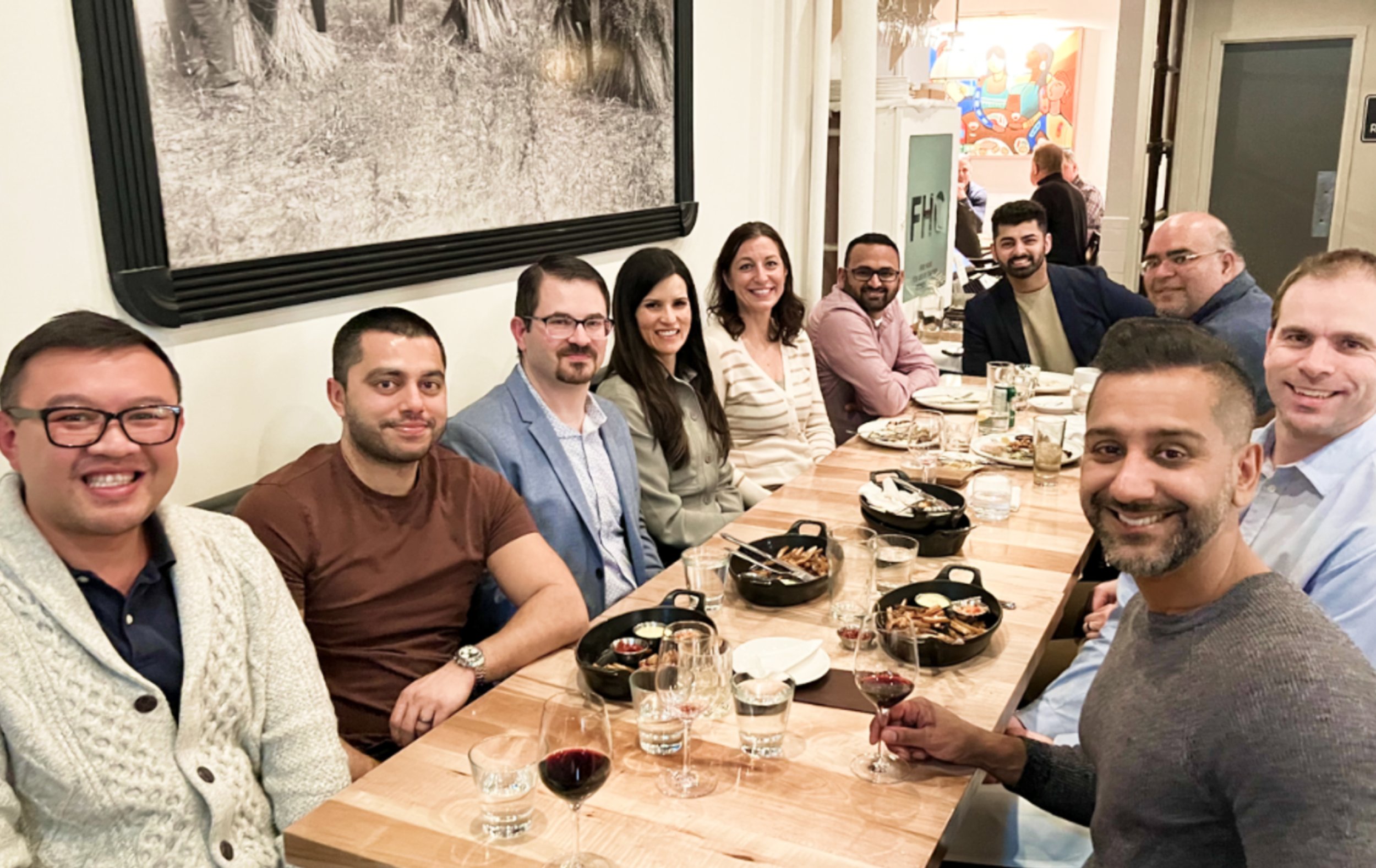 Arclane Strategy Circle members enjoying a dinner outing, representing the camaraderie and social engagement within our community.